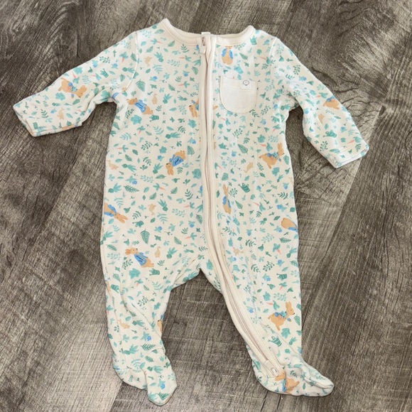 Baby Mori x Peter rabbit Newborn zippered footie - Picture 1 of 4